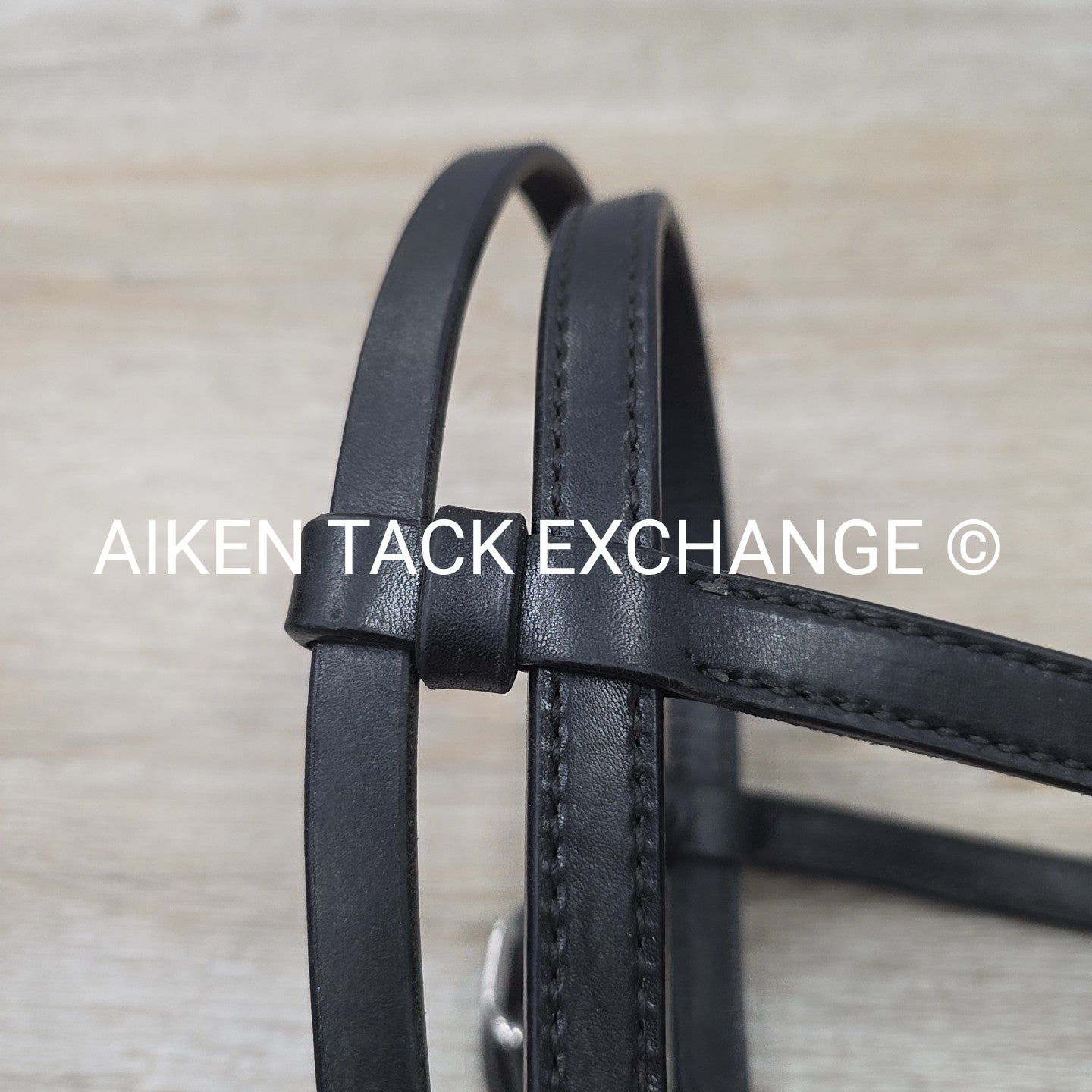 Circle Y Browband Headstall with Reins, Black, Size Full