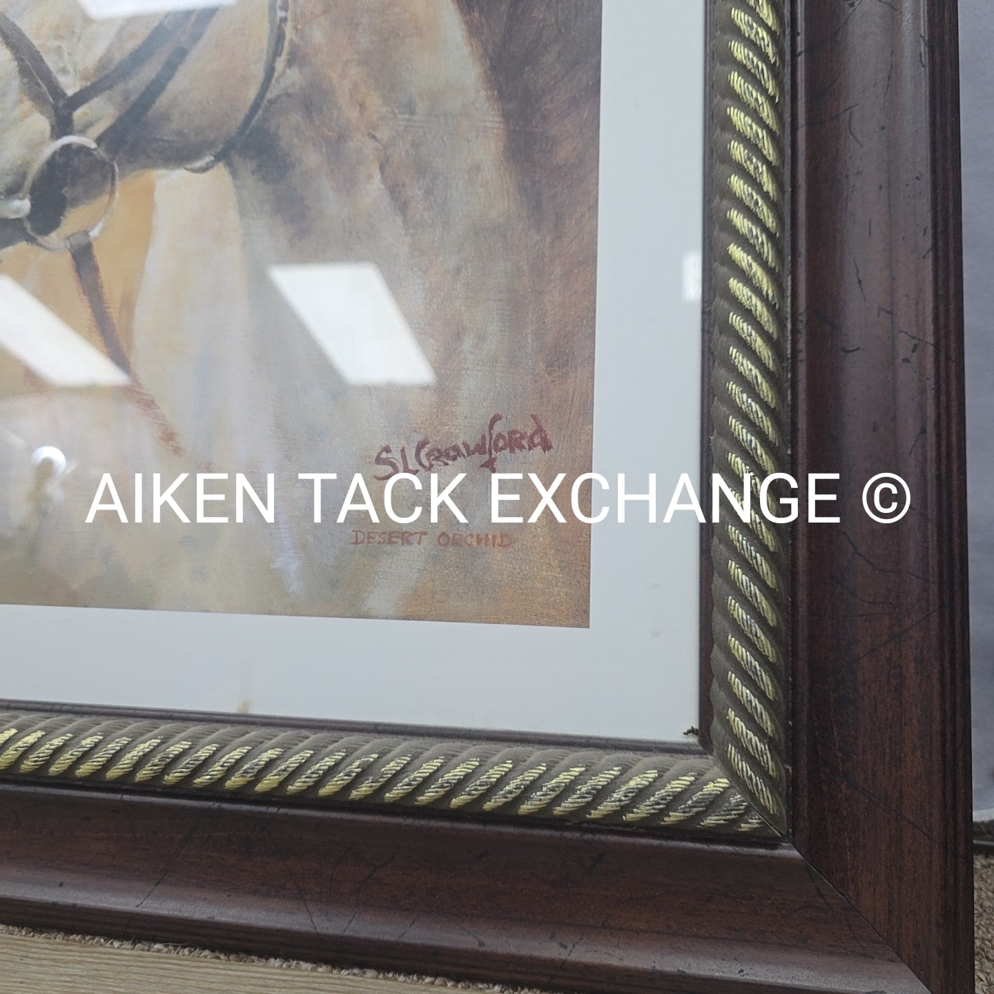 Framed Horse Print, 40" x 26"
