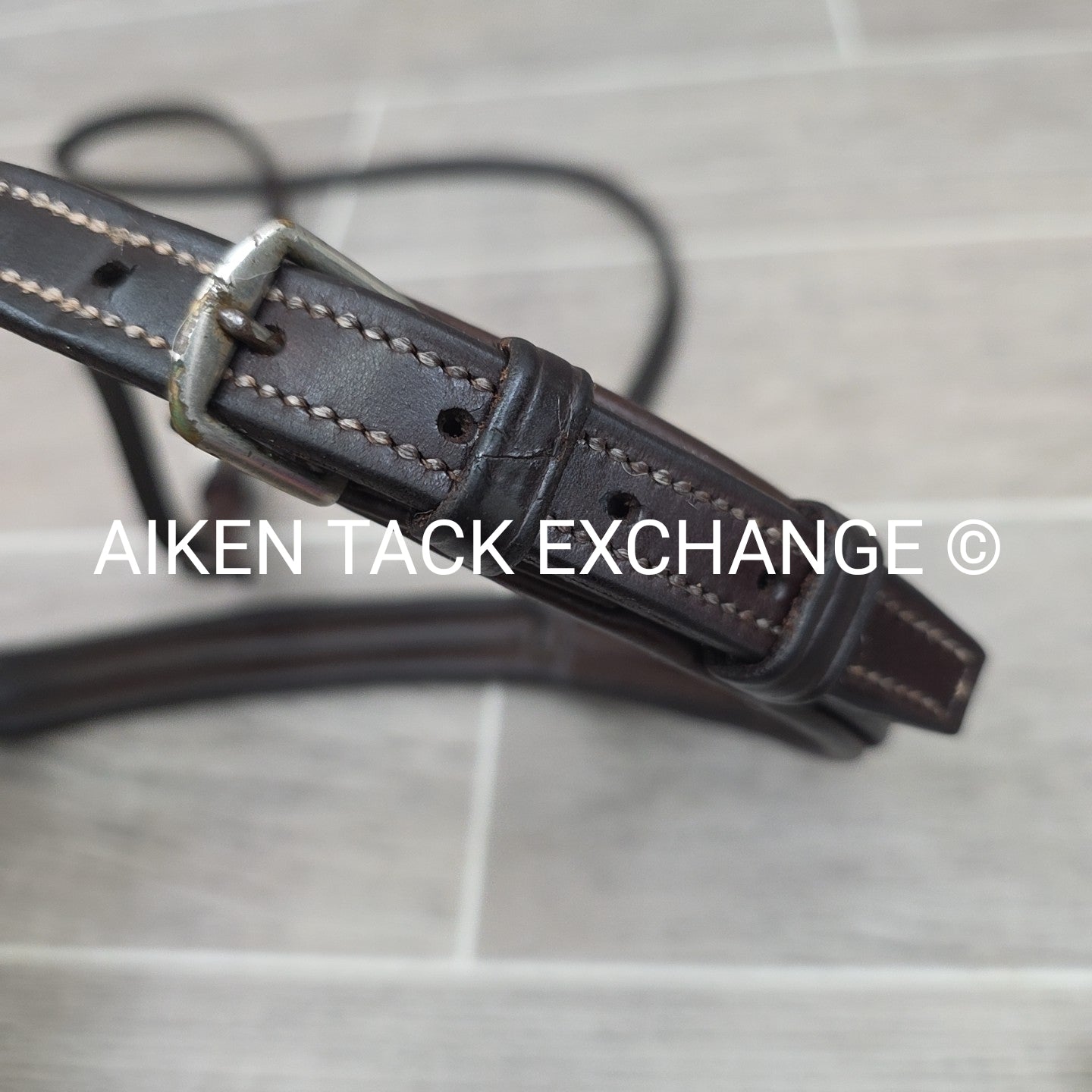 Plain Raised Noseband with Matching Browband, Brown, Size Full