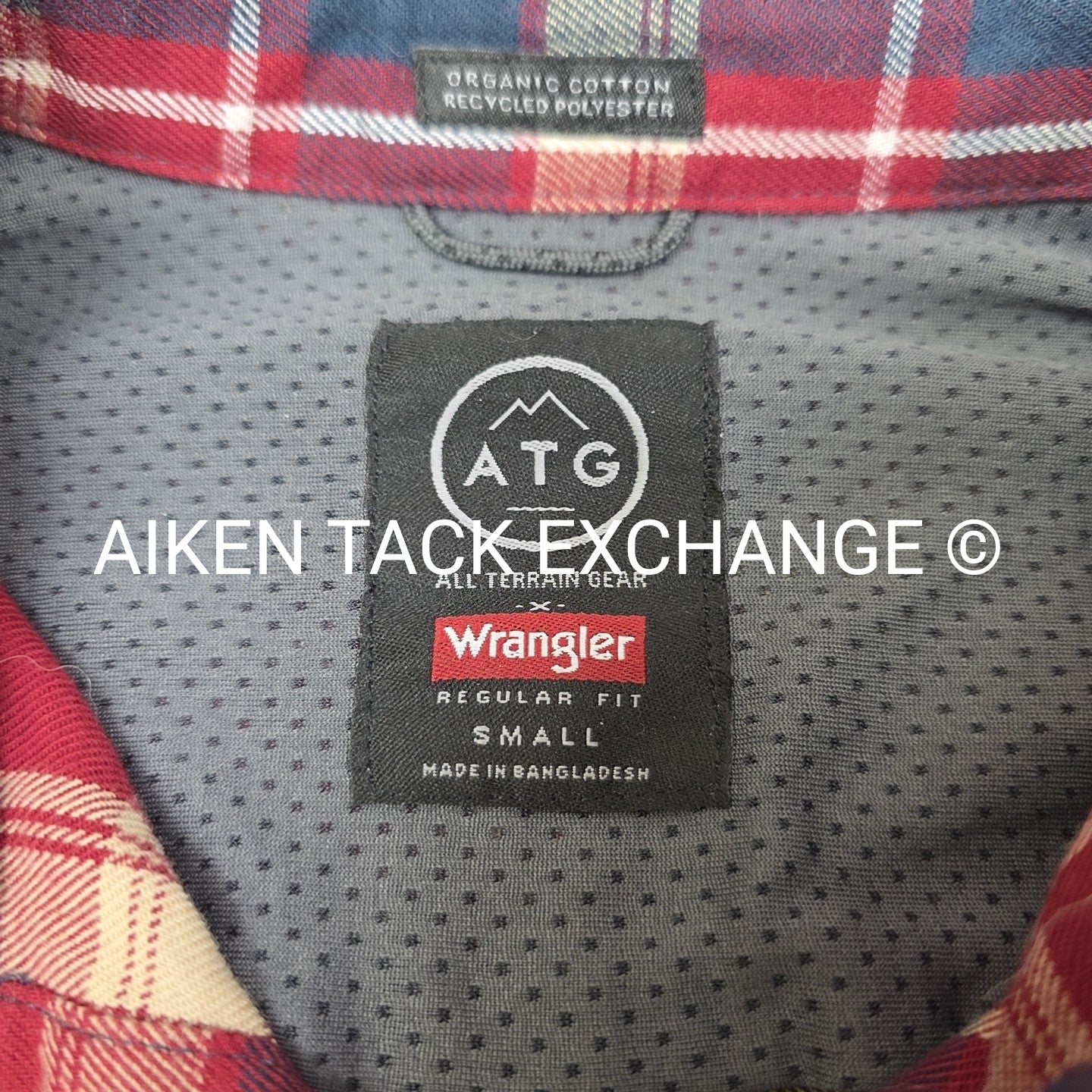 Wrangler Men's ATG Flannel Plaid Button-Down Shirt, Size Small