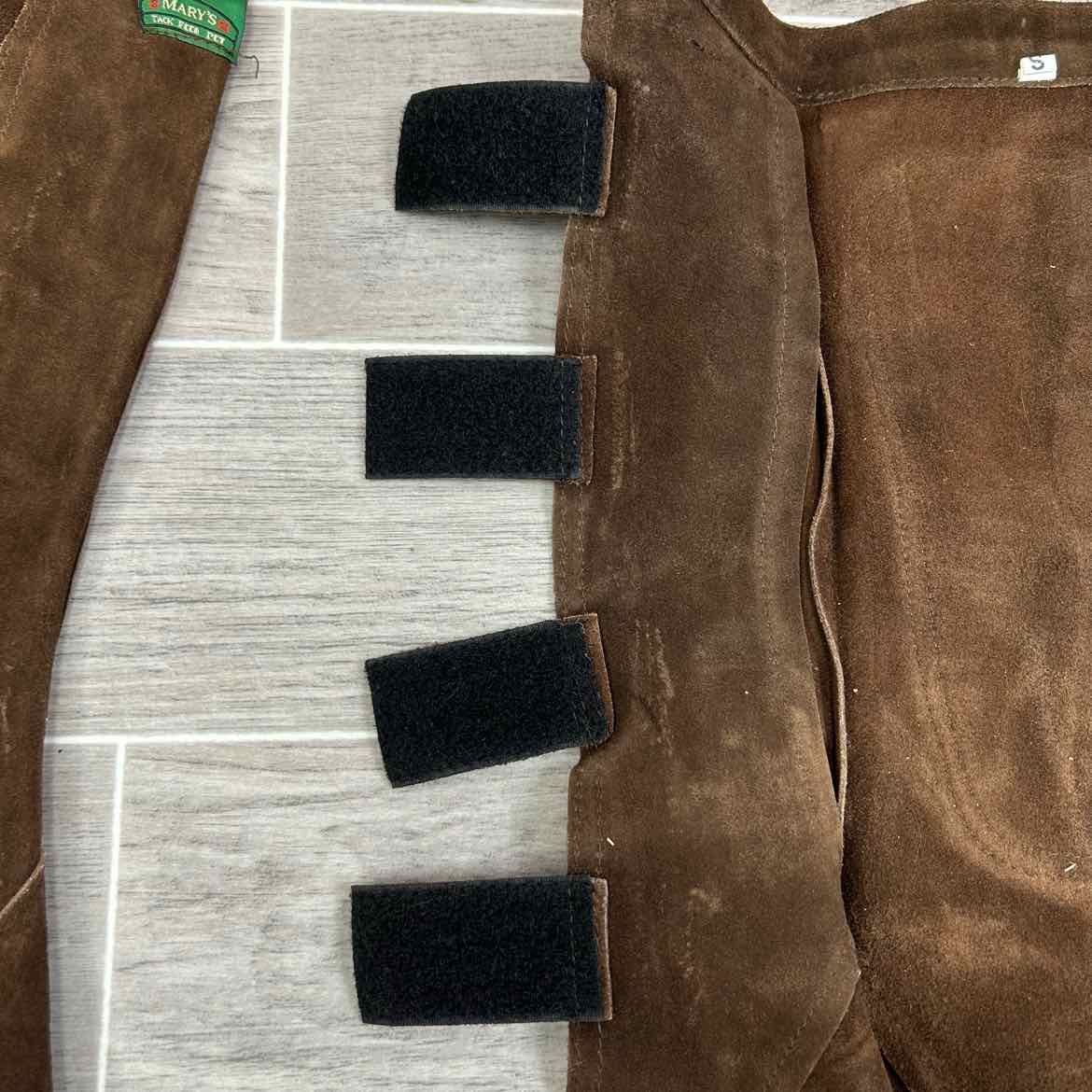 Mary's Tack & Feed Suede Half Chaps, Brown, Size Small
