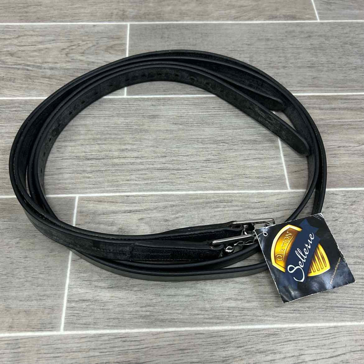 Ovaton Half Hole Stirrup Leathers, Black, 57", Brand New
