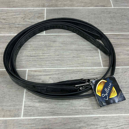 Ovaton Half Hole Stirrup Leathers, Black, 57", Brand New