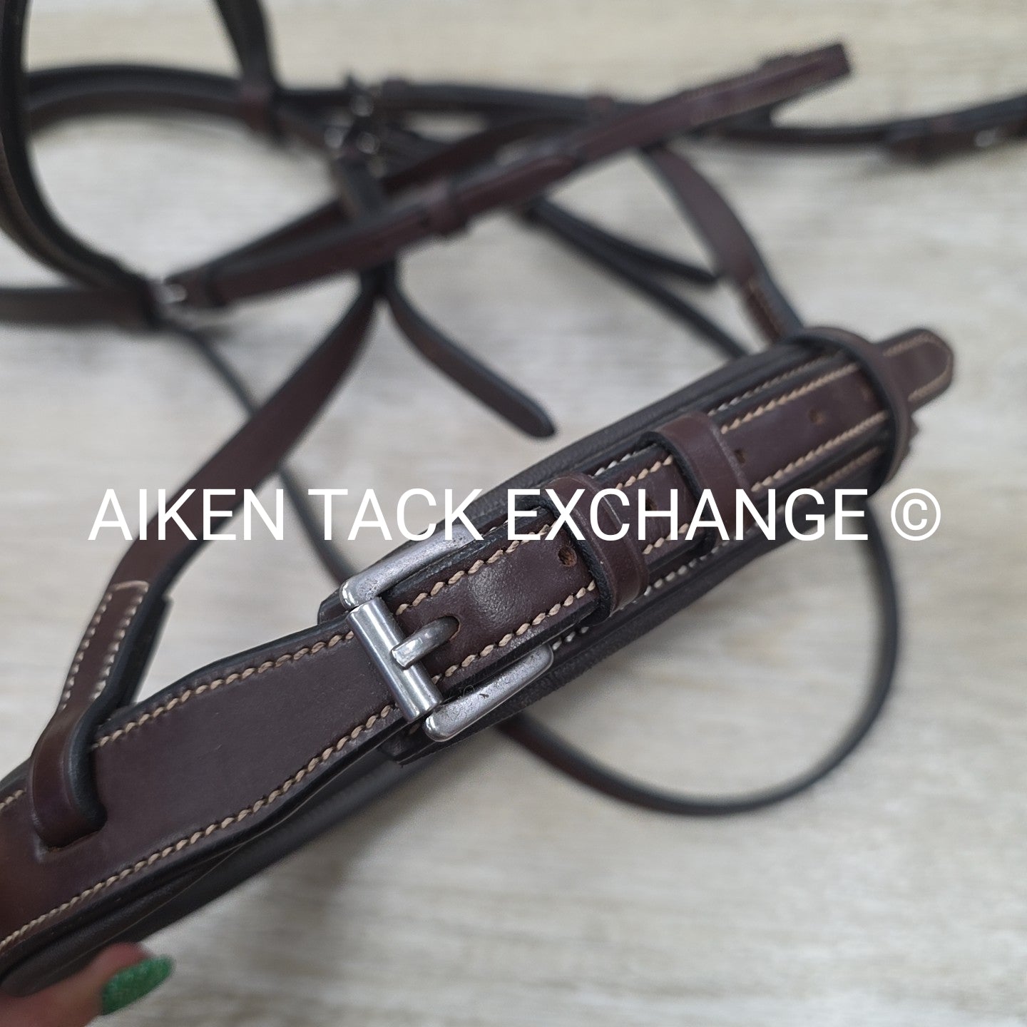 KL Select Red Barn Tryon Hunter Bridle, No Reins, Brown, Oversize