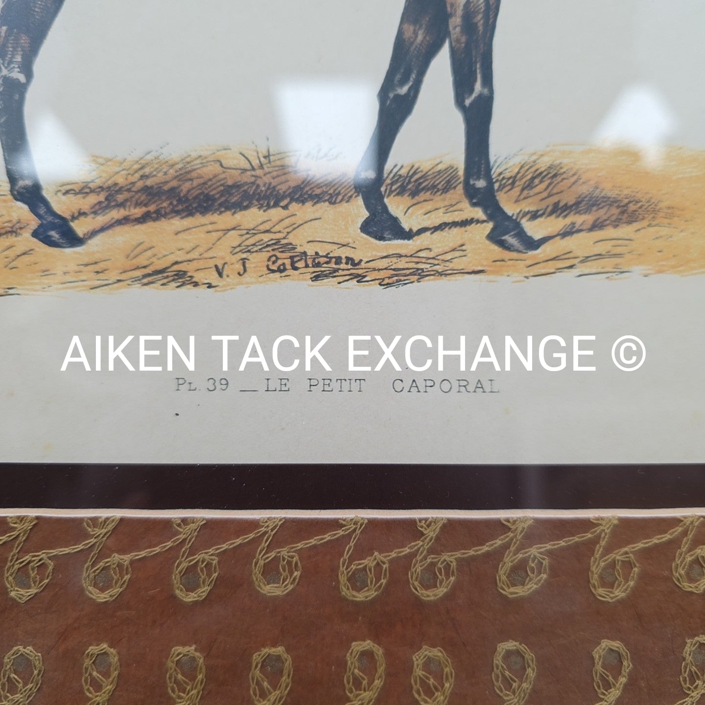 PL. 39 Le Petit Corporal, Embroidered, Matted, Framed, 31" x 27"