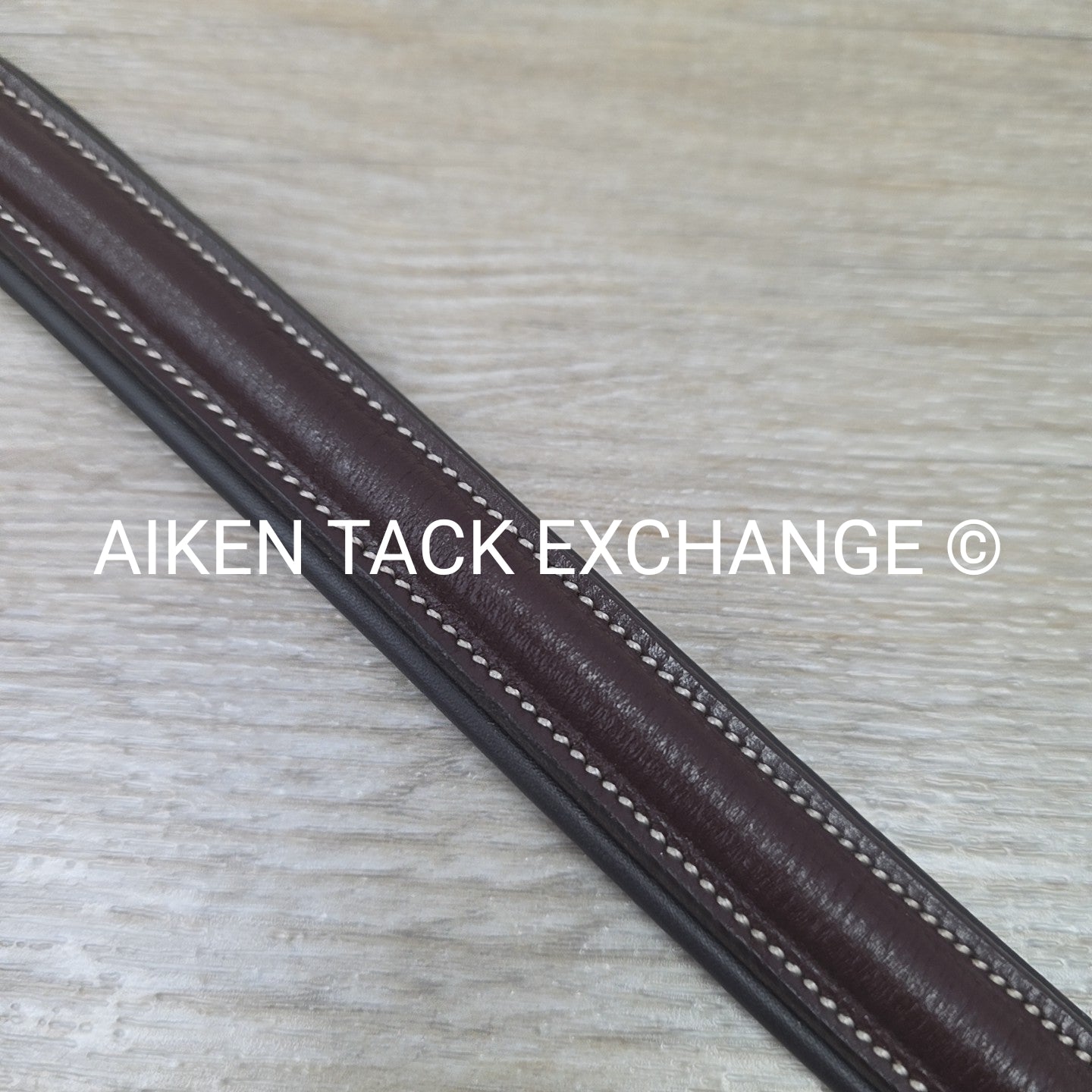 Plain Round Raised Padded Browband, Brown, 15"