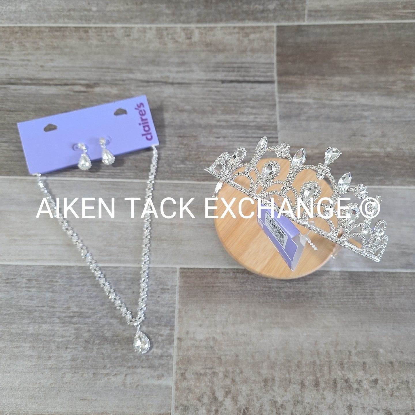 Claire's Bundle - 1 Tiara, 1 Set of Earrings, 1 Necklace