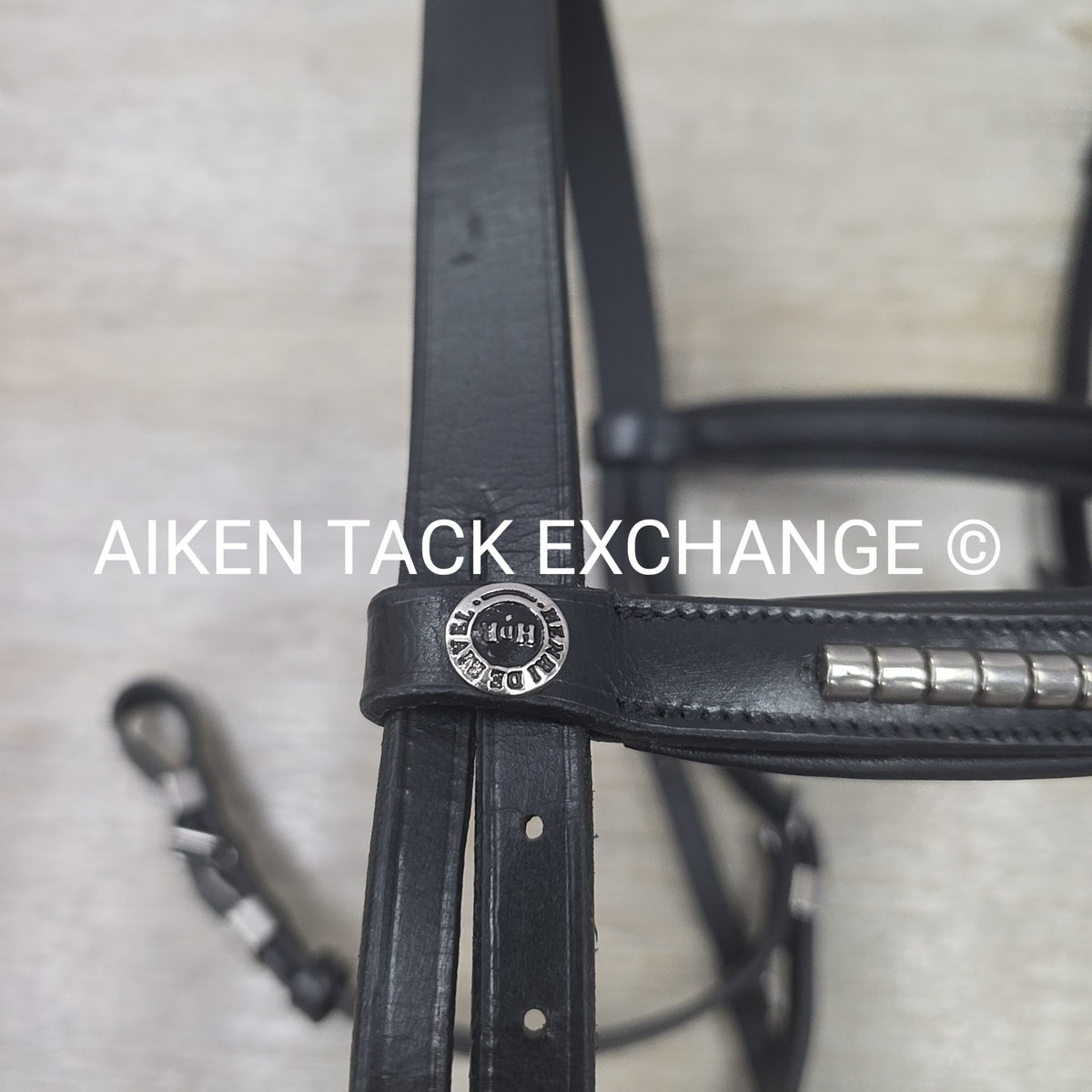 Leather Bridle, No Noseband, with Matching Cotton Web Reins, Black, Oversize