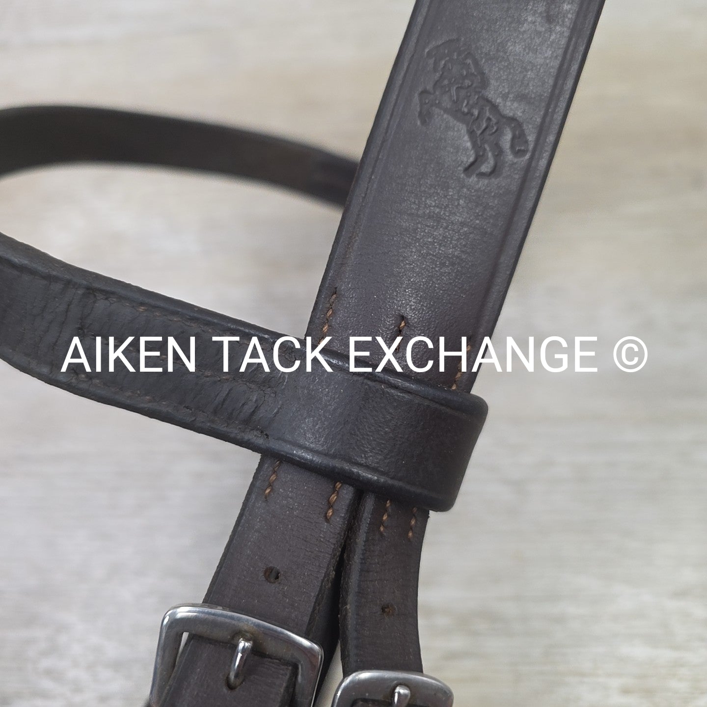 Bobby's English Tack Heavy Duty Flat Hunt Bridle, No Reins, Brown, Size Cob