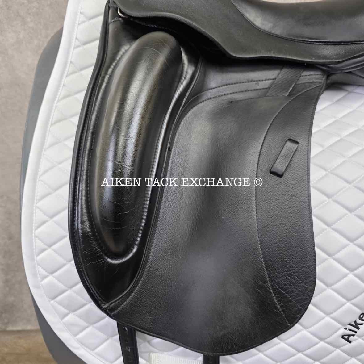 2017 Custom Saddlery Wolfgang Omni Monoflap Dressage Saddle, 17.5" Seat, Adjustable Tree, Wool Flocked Panels