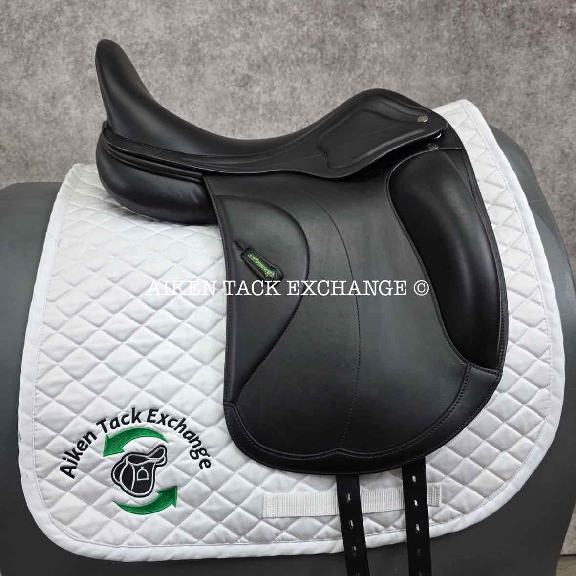 2023 Amerigo Cervia Siena Pinerolo Monoflap Dressage Saddle, 18" Seat, Tree, Wide Tree, Wool Flocked Panels