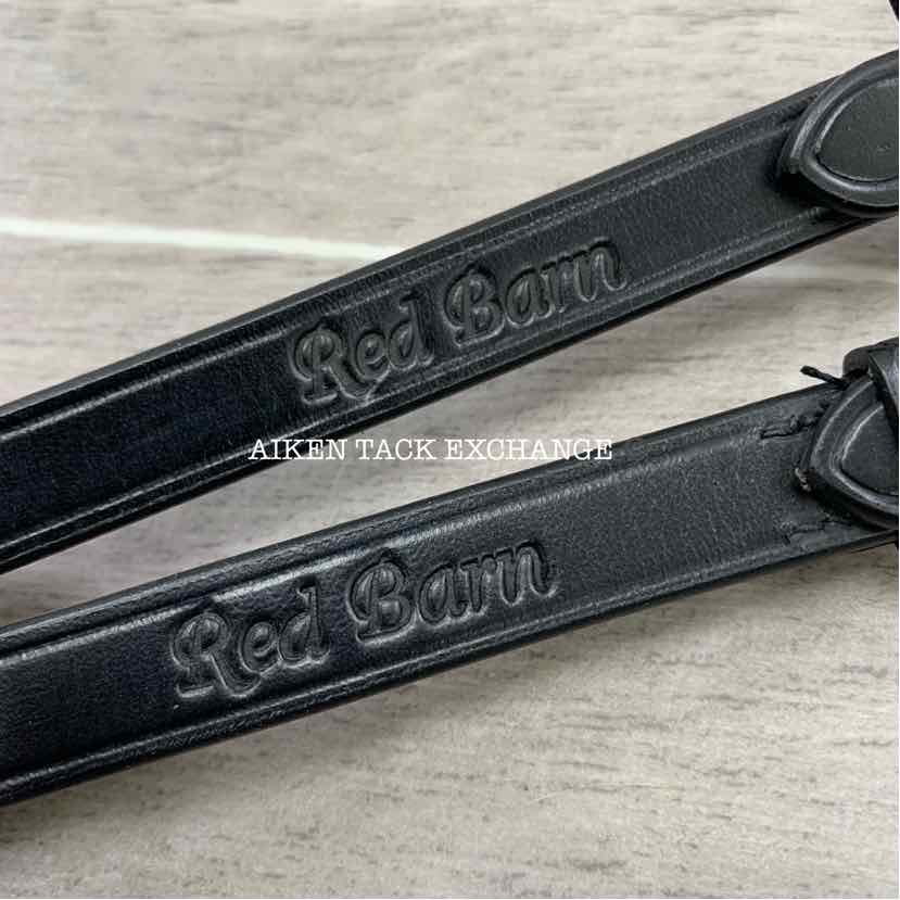 KL Select Red Barn Special Grip Reins (No Stops), Black, Size Full - 54"