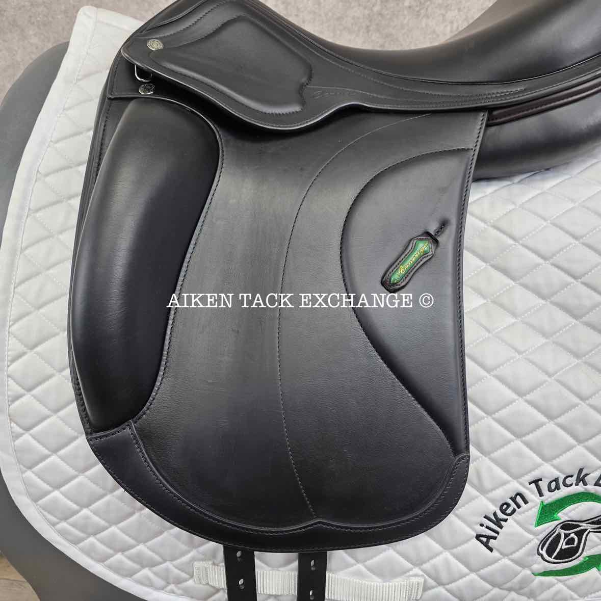 2023 Amerigo Cervia Siena Pinerolo Monoflap Dressage Saddle, 18" Seat, Tree, Wide Tree, Wool Flocked Panels