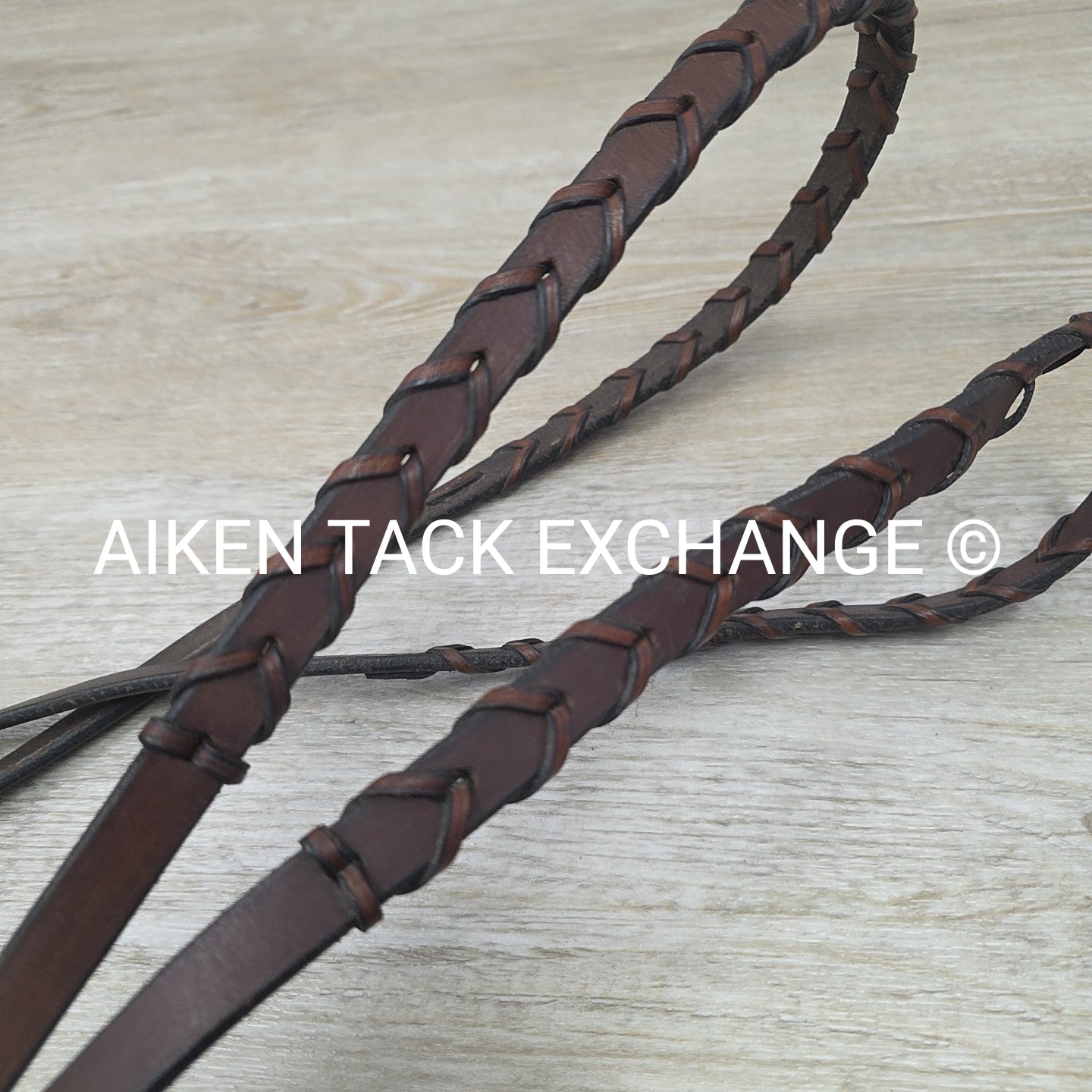 Plain Raised Bridle with Matching Laced Reins, Brown, Size Cob