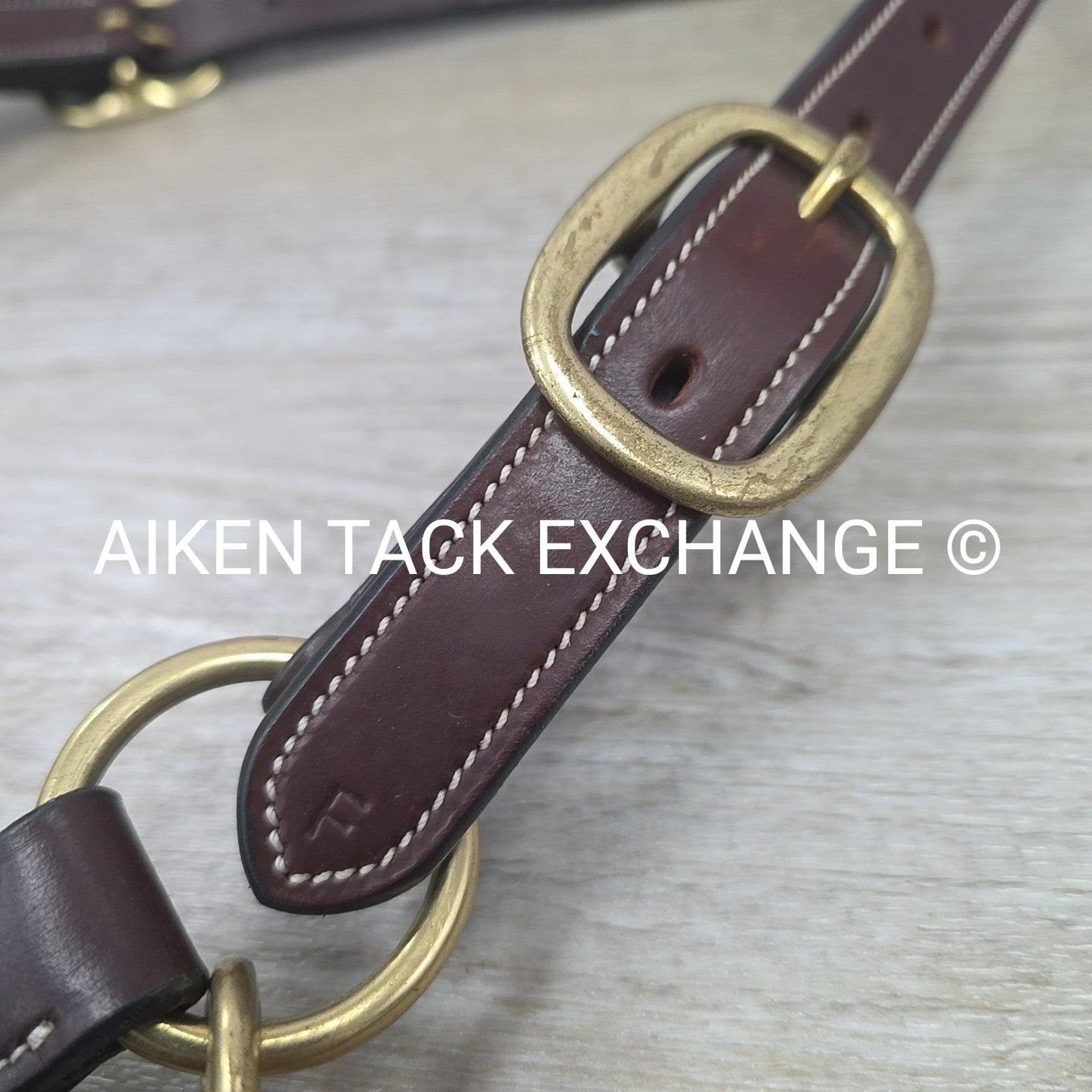 Padded Fancy Stitched Leather Halter, Brown, Size Full
