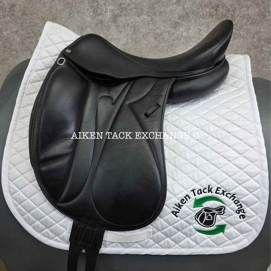 2013 Devoucoux Makila Monoflap Dressage Saddle, 18" Seat, 3A Flap, M/MW Tree, Foam Panels, Full Buffalo Leather
