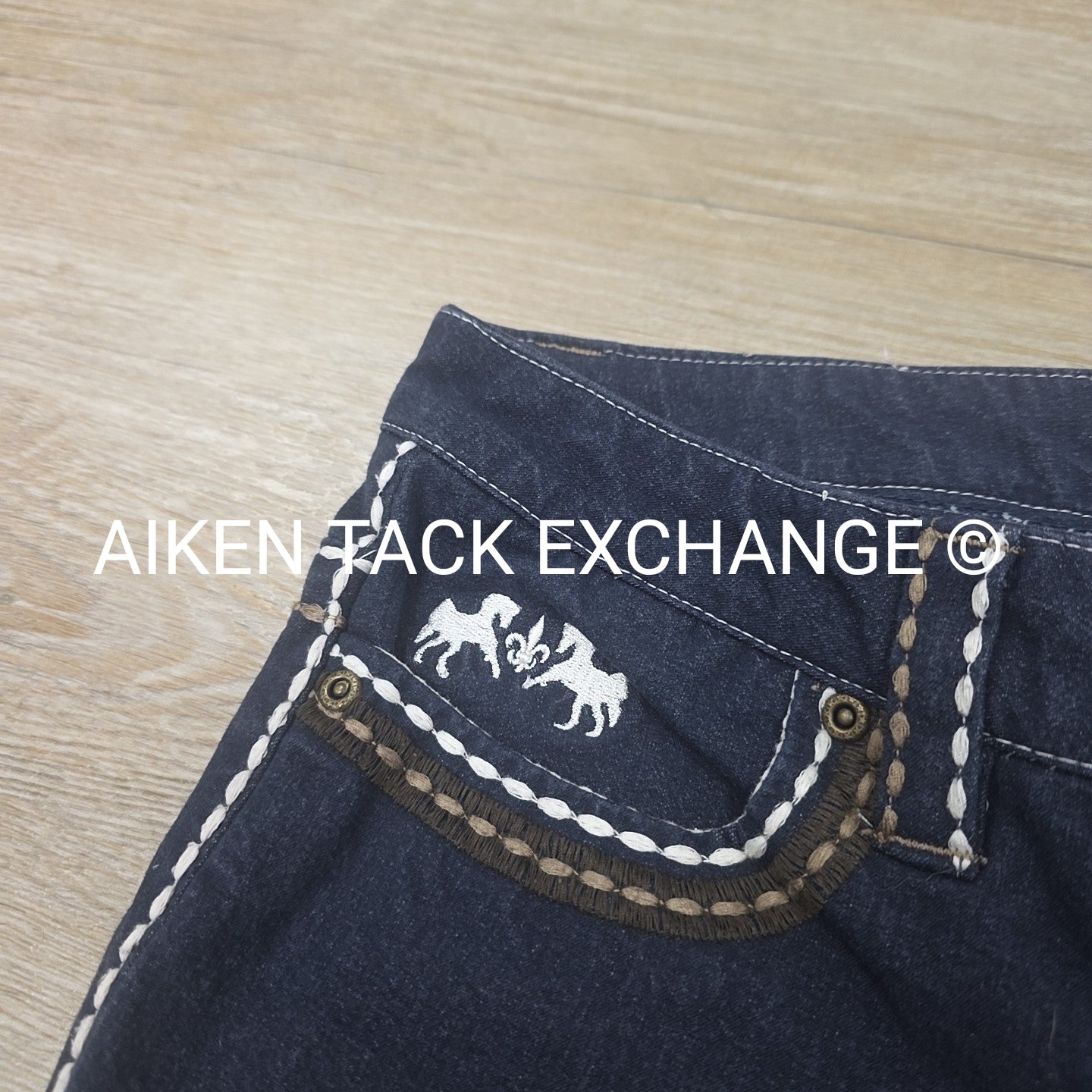 Equine Couture Jessie Denim Knee Patch Breeches, Women's 28