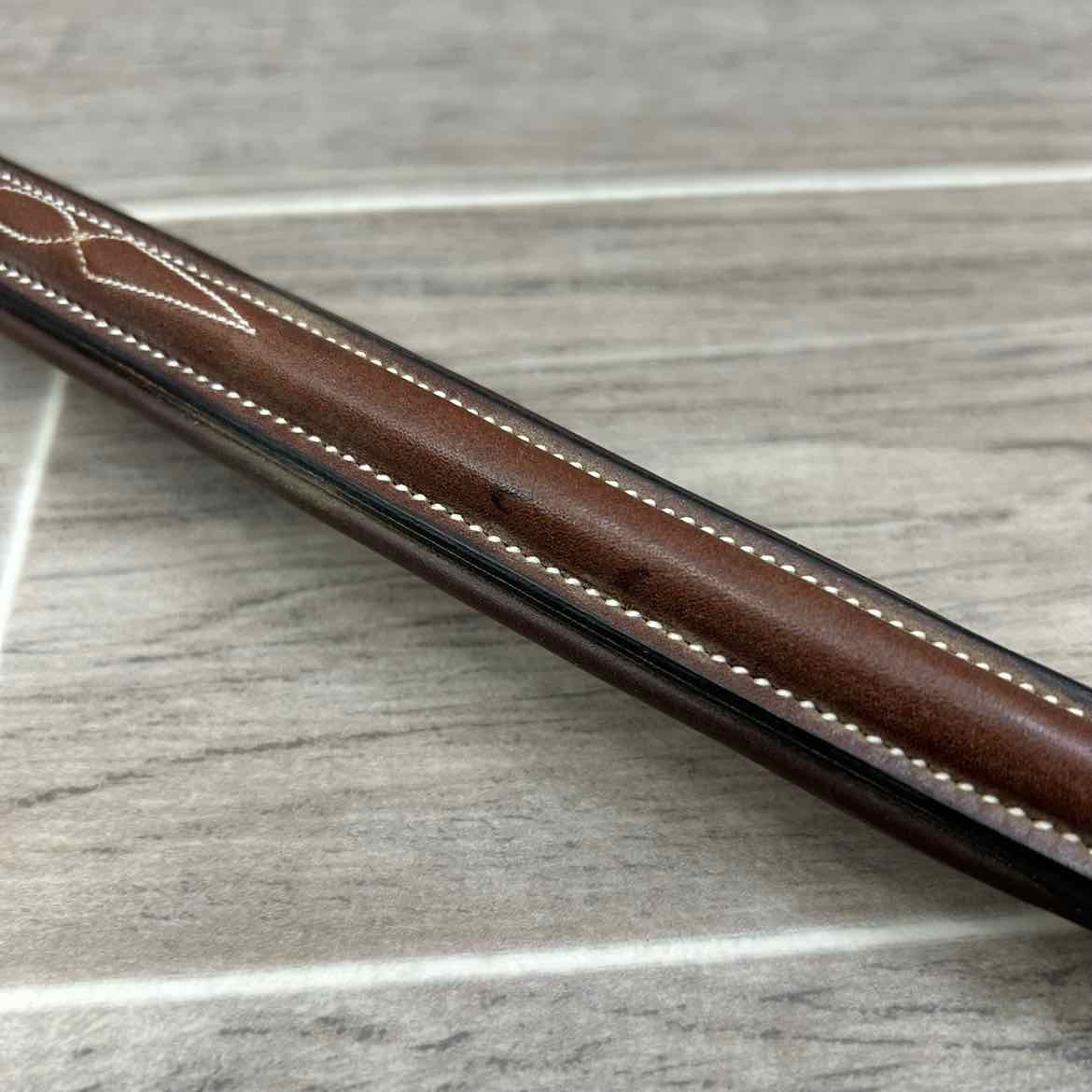 Nunn Finer Bellisino Fancy Stitched Browband, Brown, Size Full, Brand New