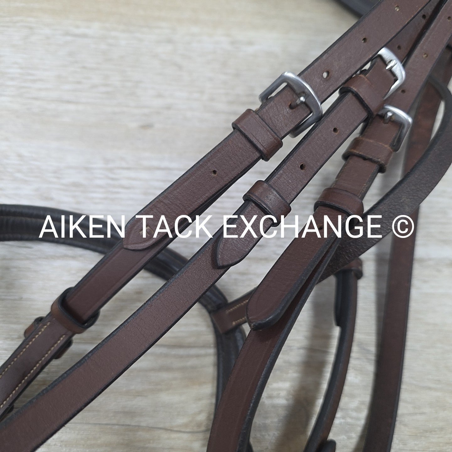 Fancy Stitched Bridle, No Reins, Brown, Size Full
