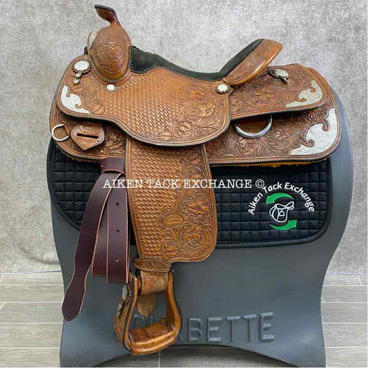 Allen Ranch Saddle Shop Western Saddle, 15" Seat, Regular Tree - Semi QH Bars
