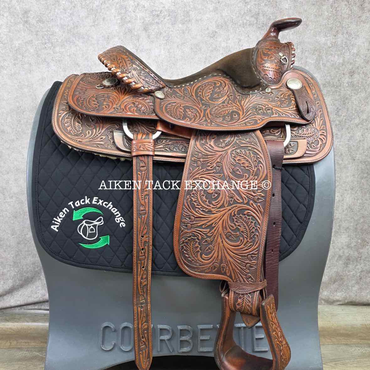 Circle Y Equitation Western Saddle, 15" Seat, Regular Tree - Semi QH Bars