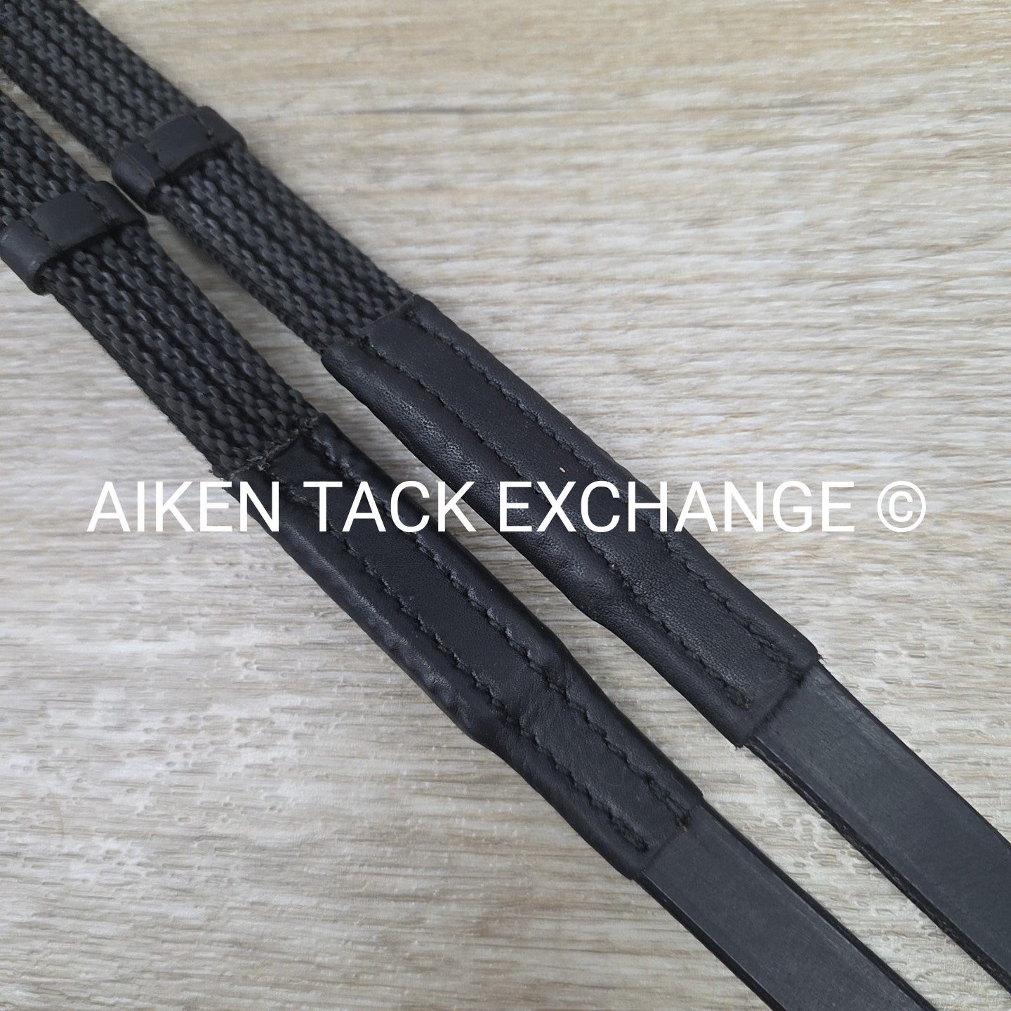 Correct Connect Sure Grip Rubber Reins with 4" Stops, Black, 48"