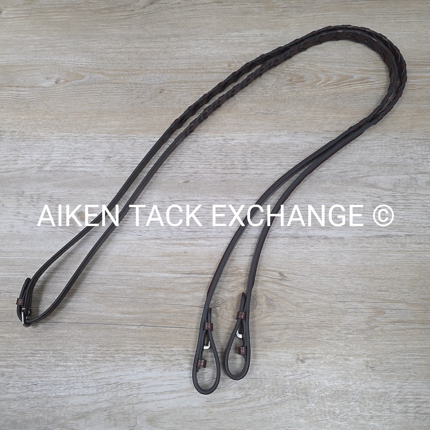 KL Select Square Raised Fancy Stitched Laced Reins, Brown, Size Full
