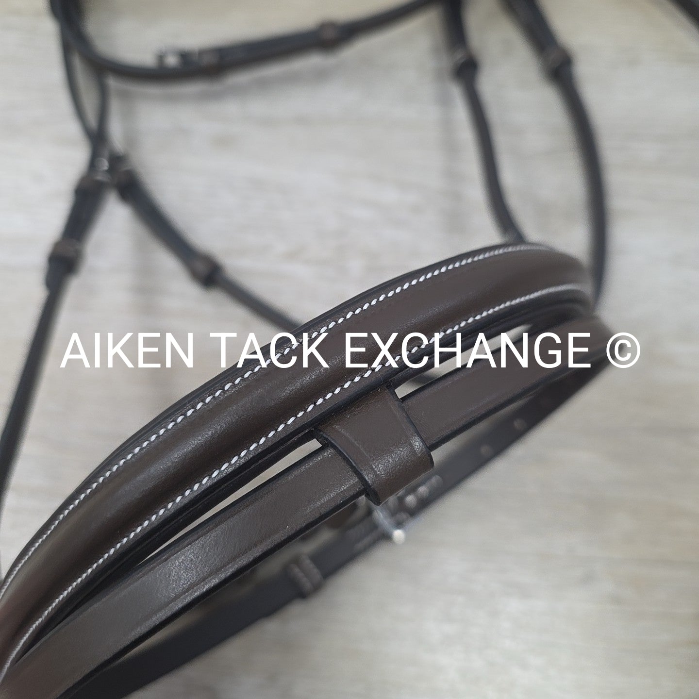 HDR Pro Mono Crown Flash Bridle with Rubber Reins, Havana, Size Full/Horse