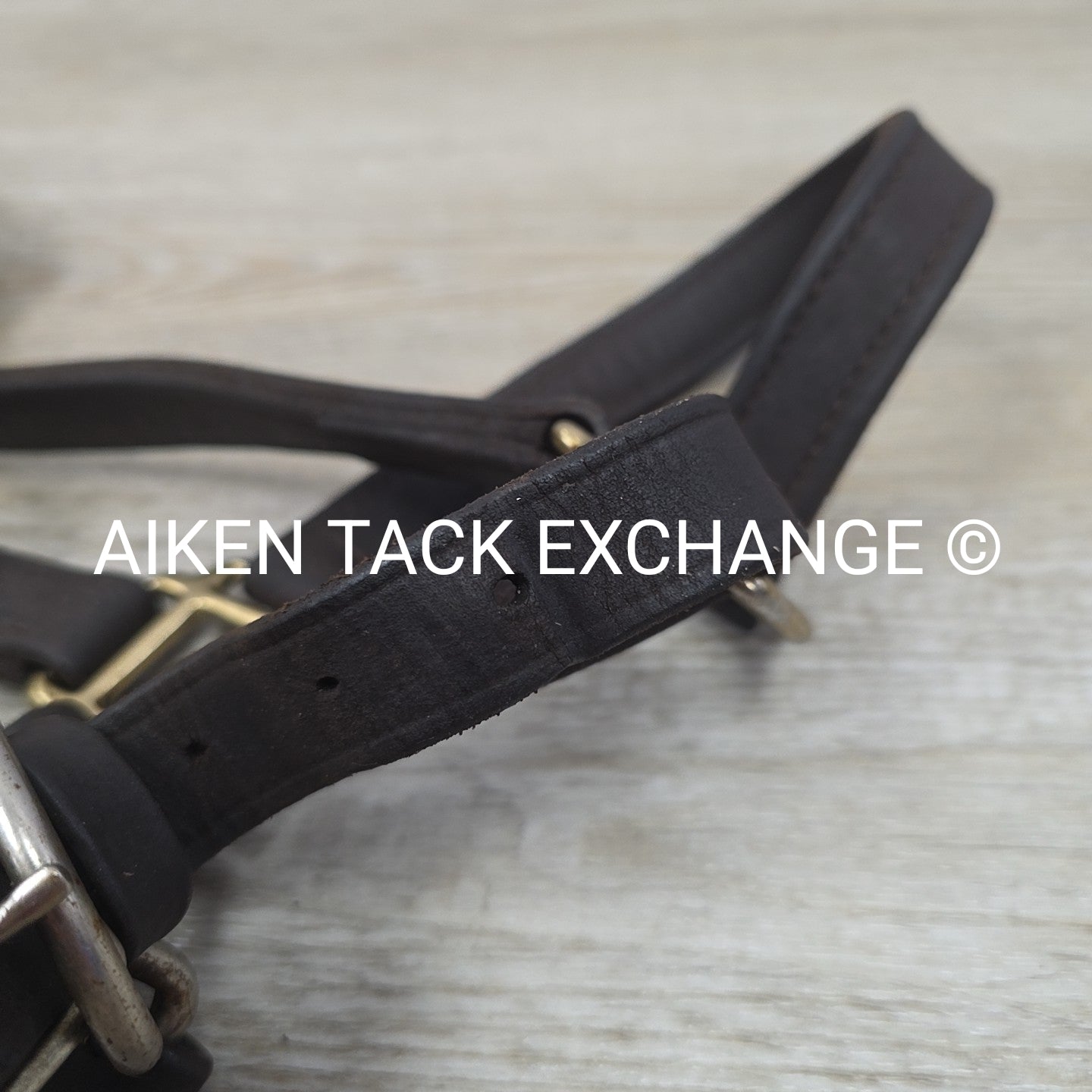 Leather Halter, Has Nameplate, Brown, Size Cob