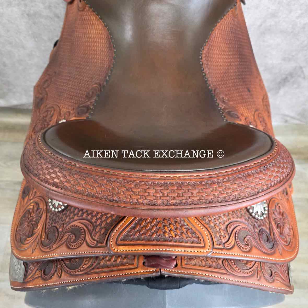 Jerry Shaw Western Saddle, 16.5" Seat, Wide Tree - Full QH Bars