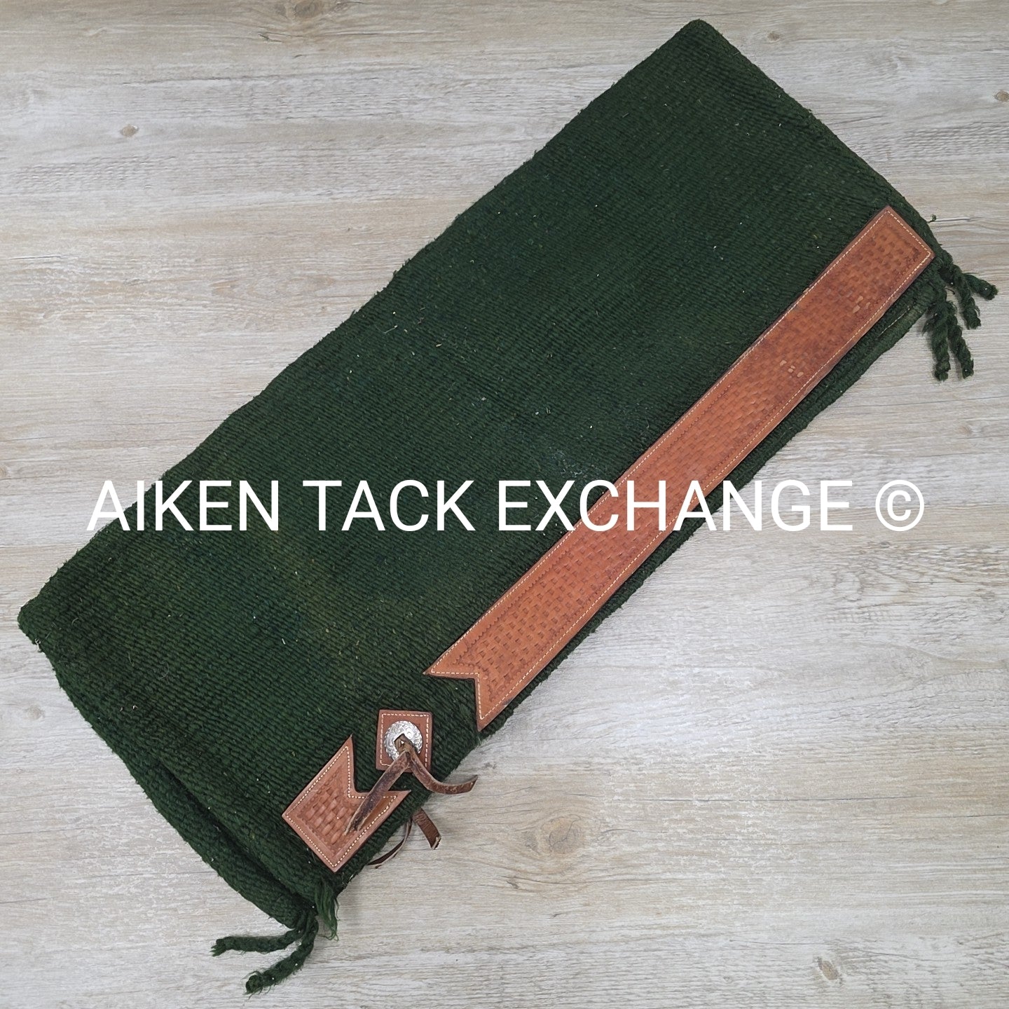 Western Saddle Pad with Tooled Leather Trim