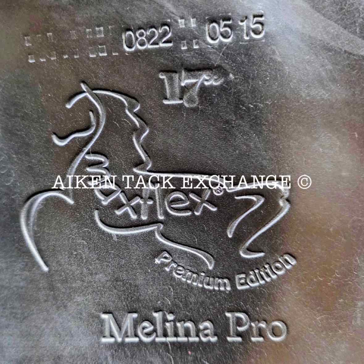 2022 MaxFlex Melina Pro Monoflap Dressage Saddle, 17" Seat, Flex Tree - Extra Wide (Adjustable), Wool Flocked Panels