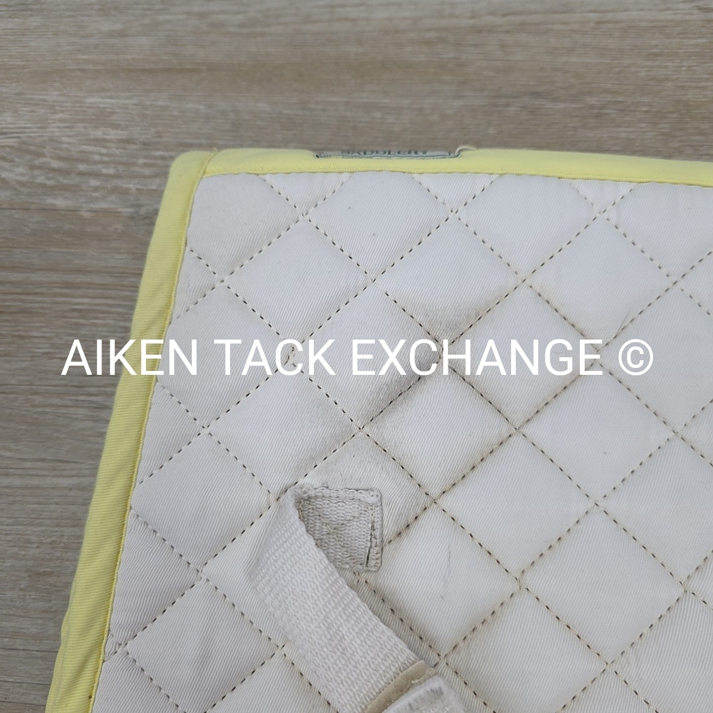Dover Saddlery All Purpose Pony Saddle Pad, White with Yellow Trim