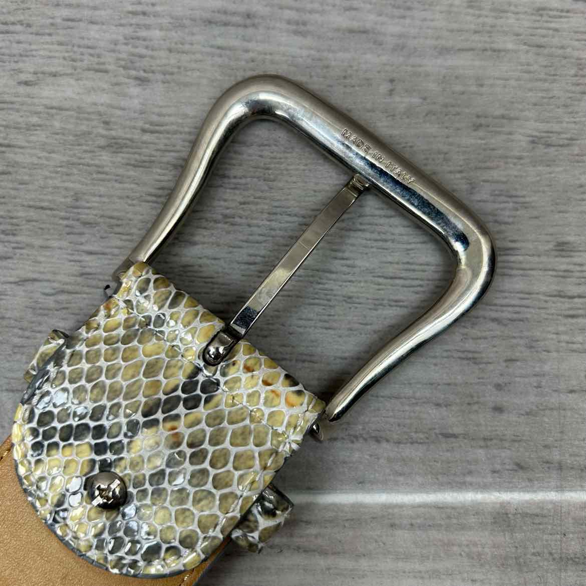 Tailored Sportsman Wide Snakeskin Belt, Size Small