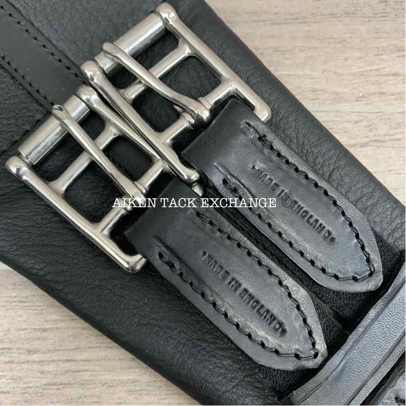 Trilogy Padded Leather Contoured Dressage Girth, Black, 24"