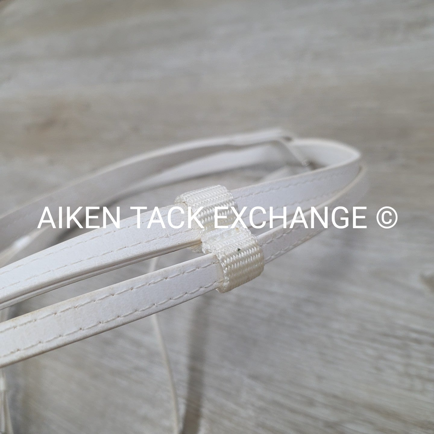 Jacks Beta Headstall and Curb Strap, White, Size Cob / Full
