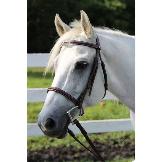 Henri de Rivel Advantage Plain Raised Snaffle Bridle With Laced Reins: OAKBARK / Pony