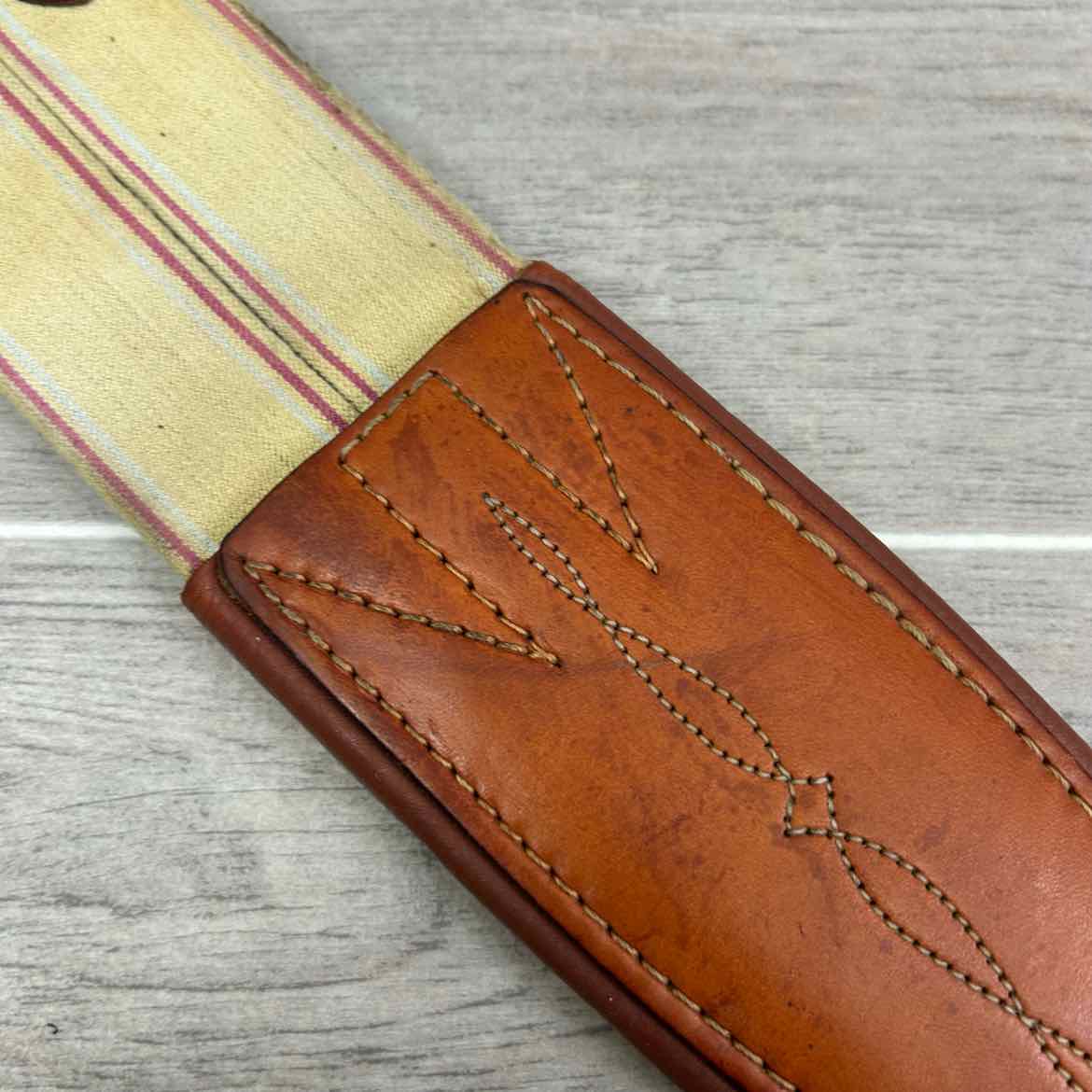 Edgewood Fancy Stitched Girth with Double End Elastic, Brown, 56"