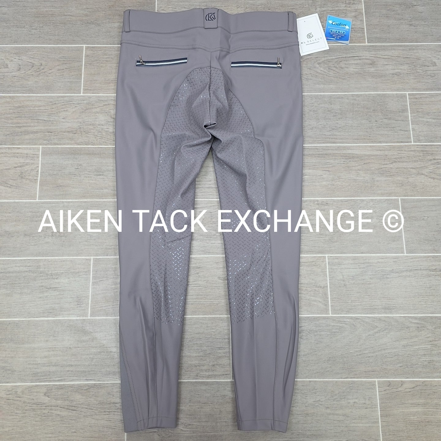 KL Select Gabrielle Full Seat Breeches, Grey/Navy, Women's Size 30R