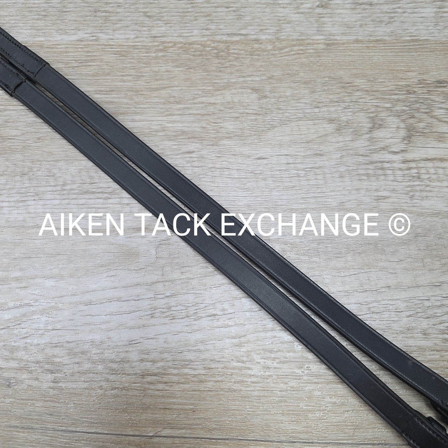 Rubber Lined Reins, Black, Full