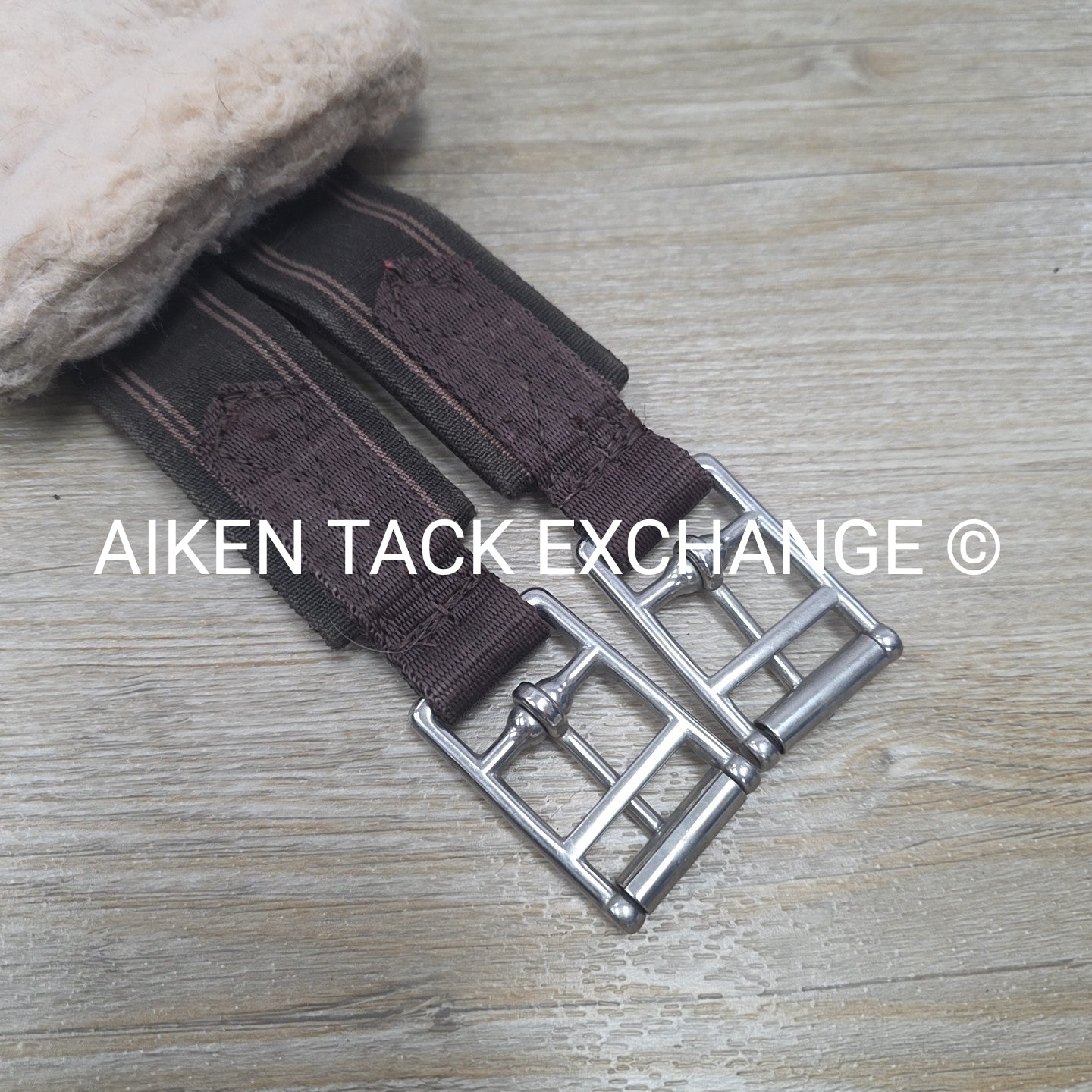 Shires Fleece Girth with Double End Elastic, Brown, 56"