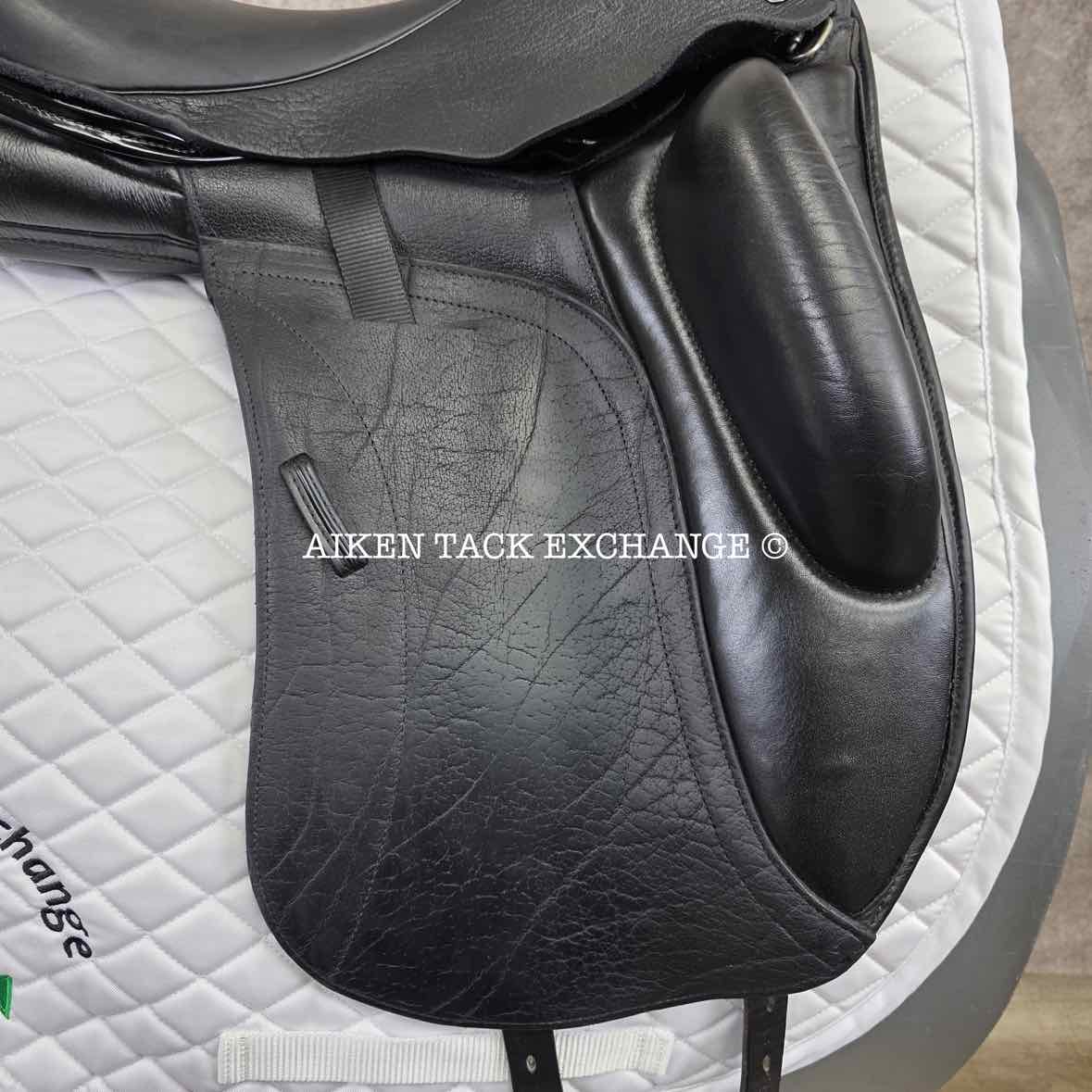 2021 Custom Saddlery Wolfgang Omni 2 Monoflap Dressage Saddle, 17.5" Seat, Adjustable Tree, Wool Flocked Hybrid Panels