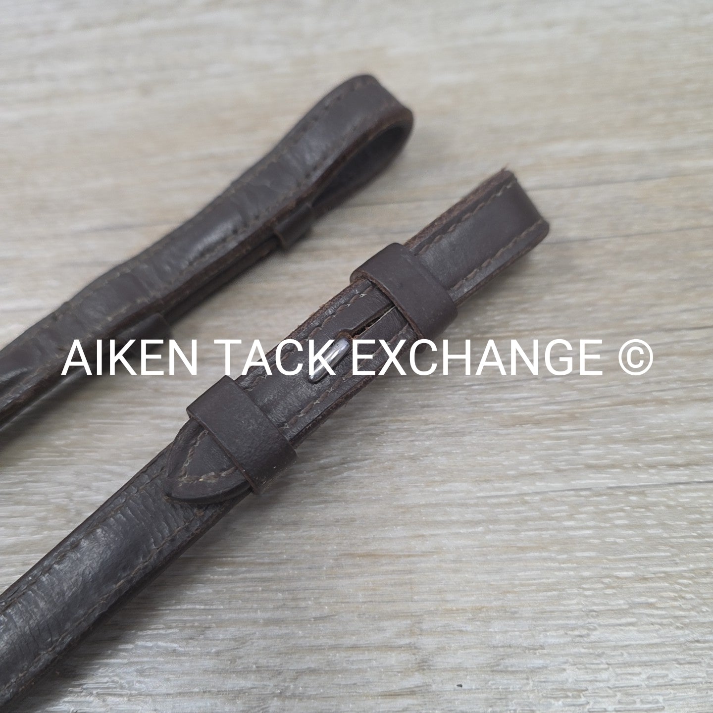 Plain Raised Rubber Reins, Brown, Size Cob / 54"