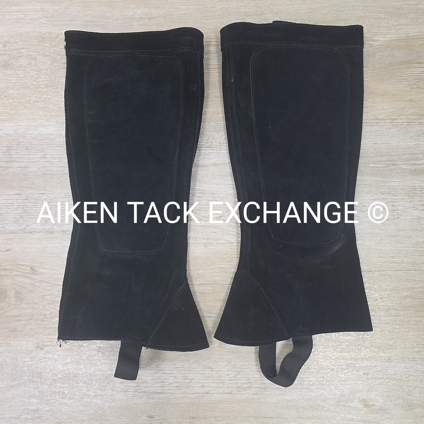 Suede Half Chaps, Black, Size Large
