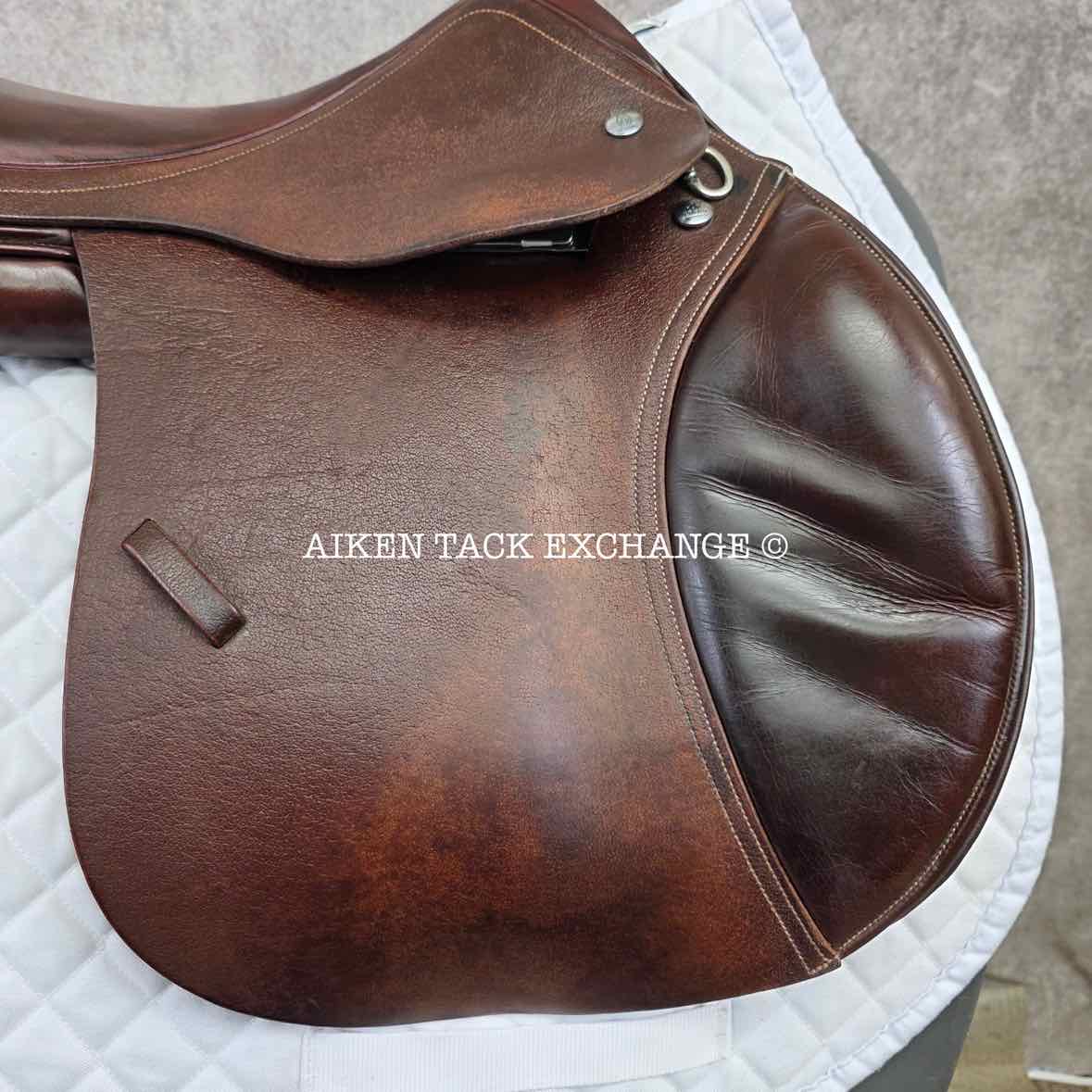 Verhan Todd Minikus Close Contact Jump Saddle, 16.5" Seat, MW/W Tree, Wool Flocked Panels
