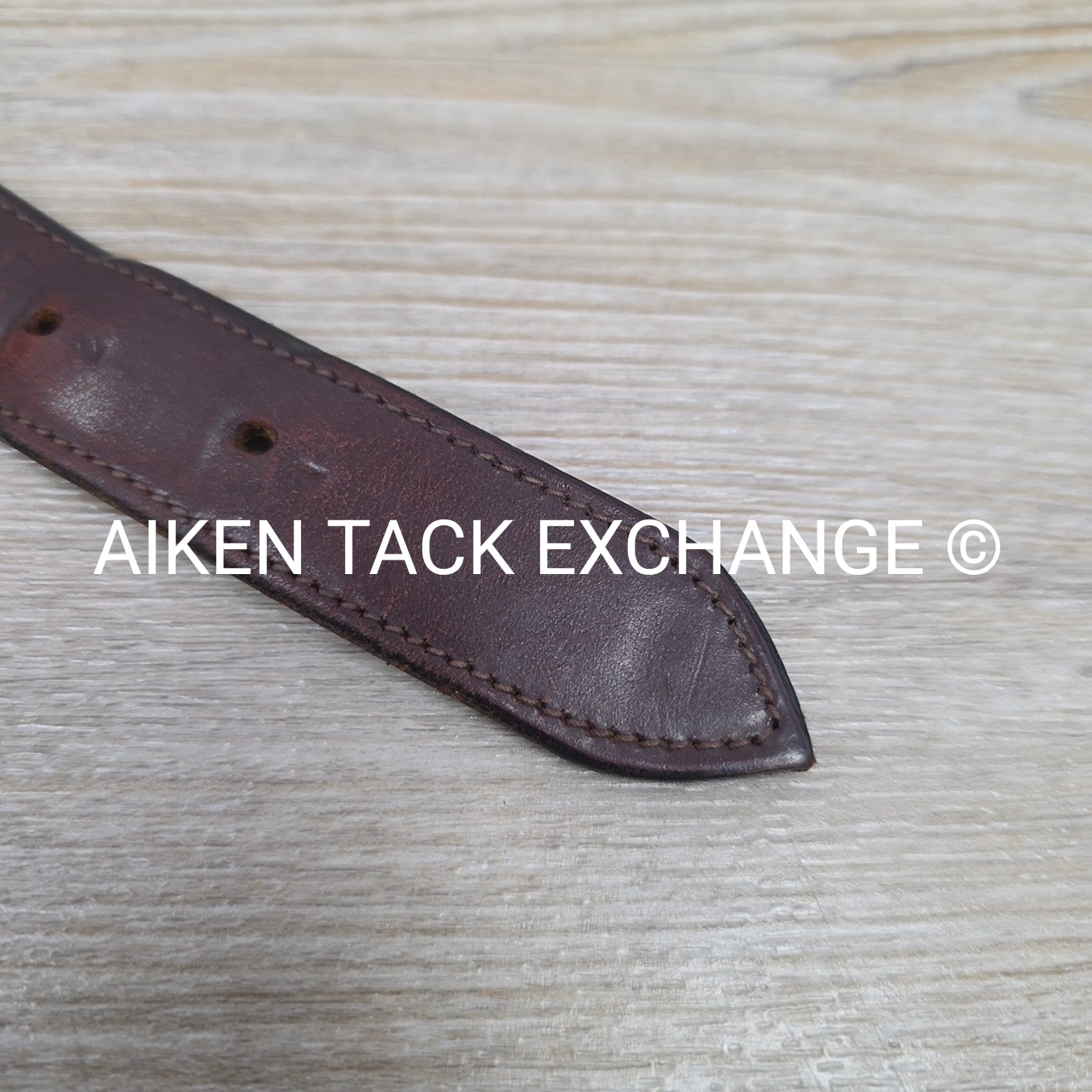 Raised Leather Belt, Brown, 32