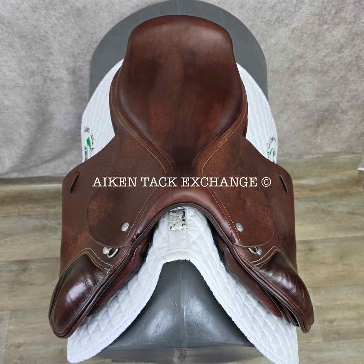 Verhan Todd Minikus Close Contact Jump Saddle, 16.5" Seat, MW/W Tree, Wool Flocked Panels