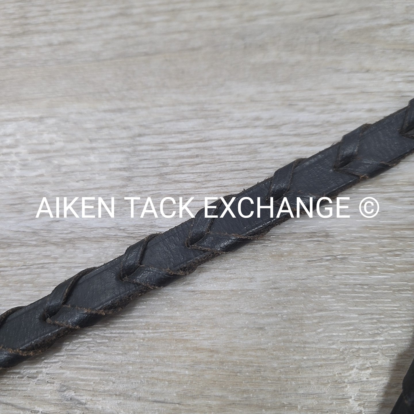 Flat Laced Reins, Black, 56"