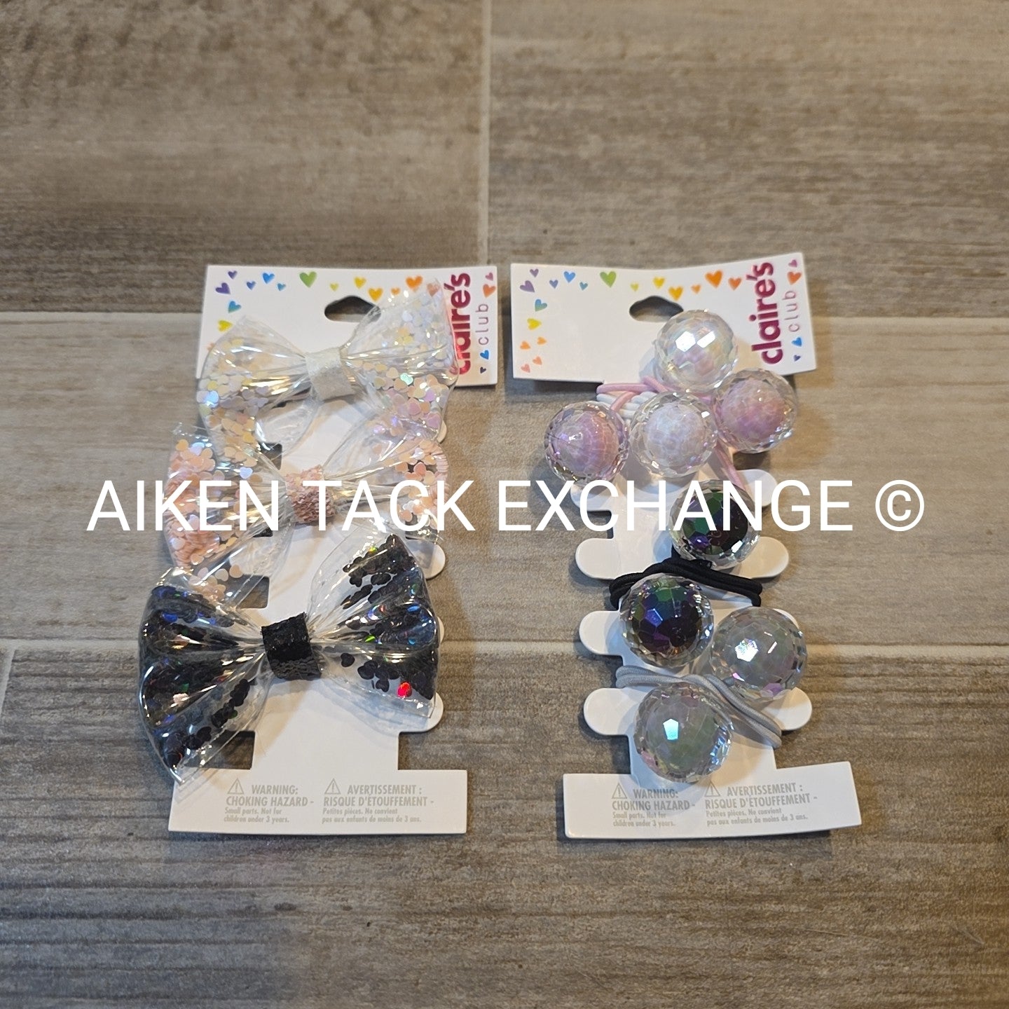 Claire's Hair Bundle - 1 Pack of Hair Ties, 3 Hair Clips