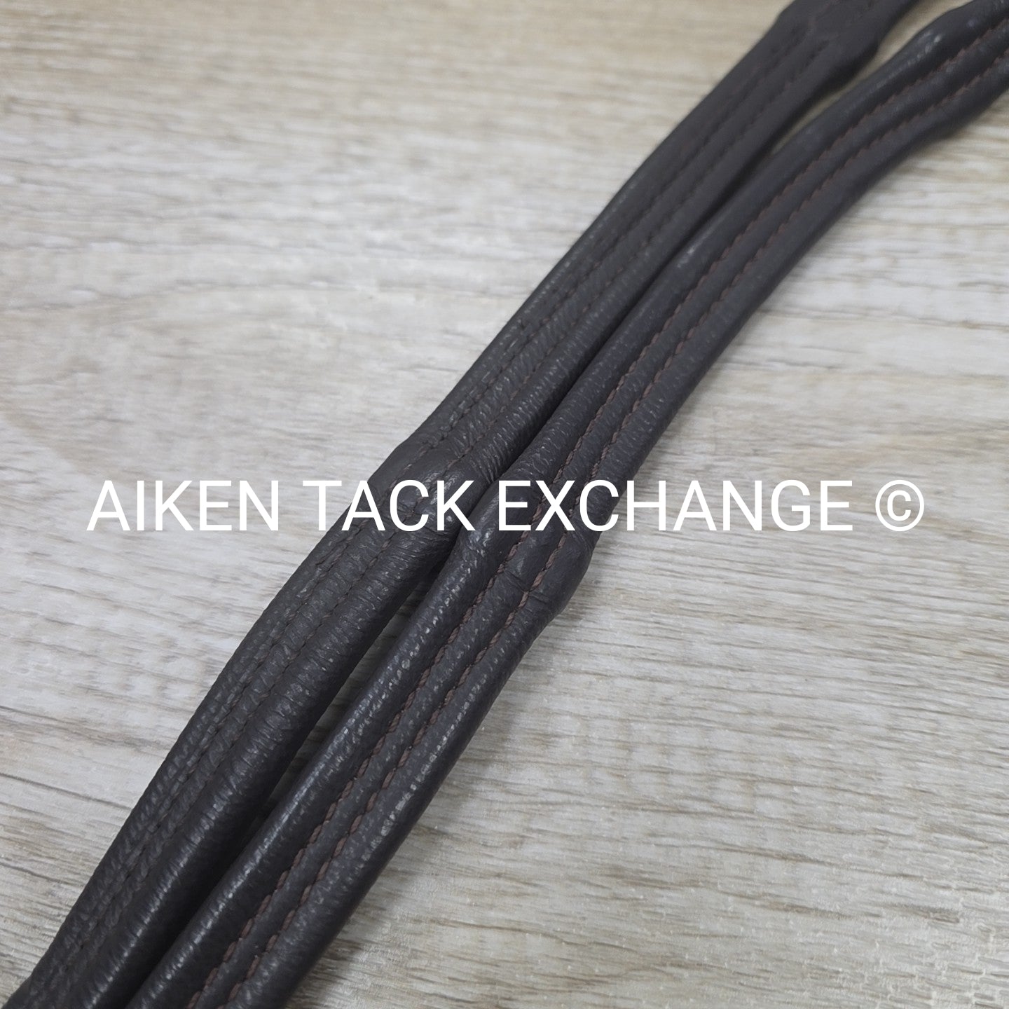 Flexible Fit Padded Leather Reins, Brown, Cob